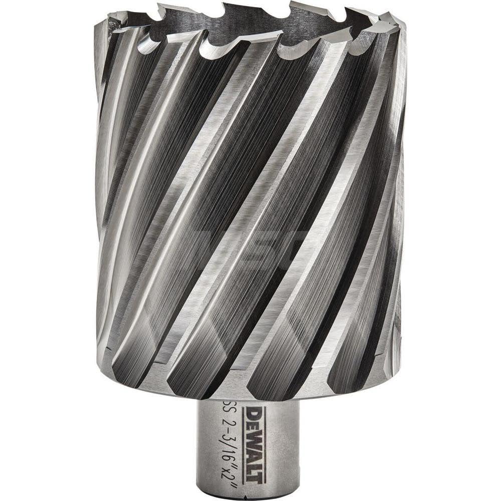 DeWALT - Annular Cutters; Cutter Diameter (Inch): 2-3/16 ; Cutter Diameter (Decimal Inch): 2.1880 ; Cutting Depth (Inch): 2 ; Shank Diameter (Inch): 3/4 ; Finish/Coating: Uncoated ; Cutter Material: High Speed Steel - Exact Tooling