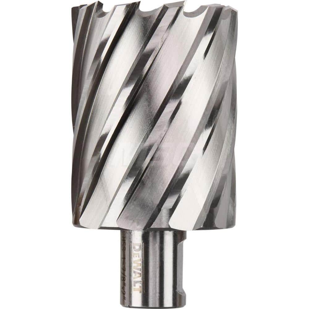 DeWALT - Annular Cutters; Cutter Diameter (Inch): 1-7/8 ; Cutter Diameter (Decimal Inch): 1.8750 ; Cutting Depth (Inch): 2 ; Shank Diameter (Inch): 3/4 ; Finish/Coating: Uncoated ; Cutter Material: High Speed Steel - Exact Tooling