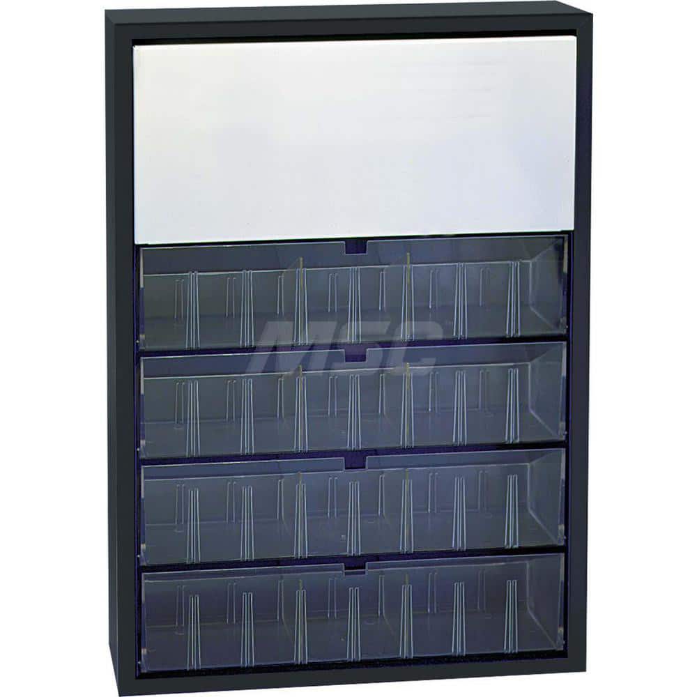 Platt & LaBonia - Small Parts Cabinets; Type: Tip-Out Storage Bin Cabinet ; Number of Drawers: 4.000 ; Width (Inch): 19 ; Depth (Inch): 4 ; Height (Inch): 26-3/4 ; Frame Material: Steel - Exact Tooling