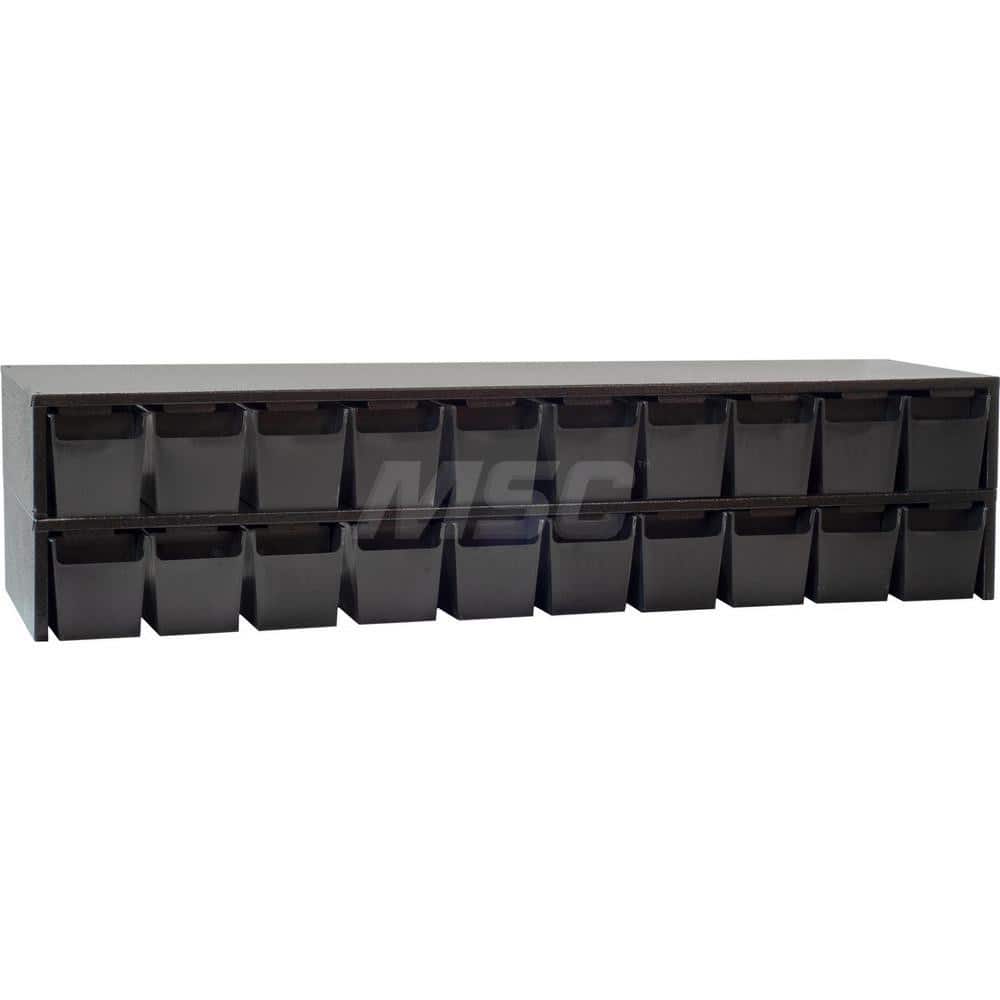 Platt & LaBonia - Stacking Bins; Type: Stacking Bins ; Width (Inch): 40 ; Height (Inch): 9-5/16 ; Bin Material: Plastic ; Bin Color: Red ; Features: Includes (10) Small & (5) Large Black High Impact Styrene Bins; Each Bin Includes (2) Adjustable Dividers - Exact Tooling
