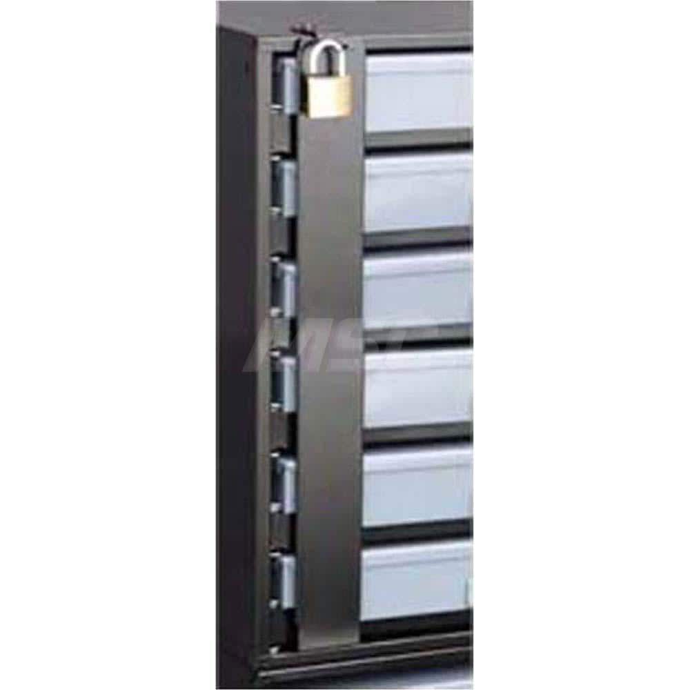 Platt & LaBonia - Cabinet Components & Accessories; Type: Lock Bar System ; For Use With: PL-6DH-Rack ; Color: Black ; Material: Steel ; Width (Inch): 2-5/8 ; Depth (Inch): 1/2 - Exact Tooling