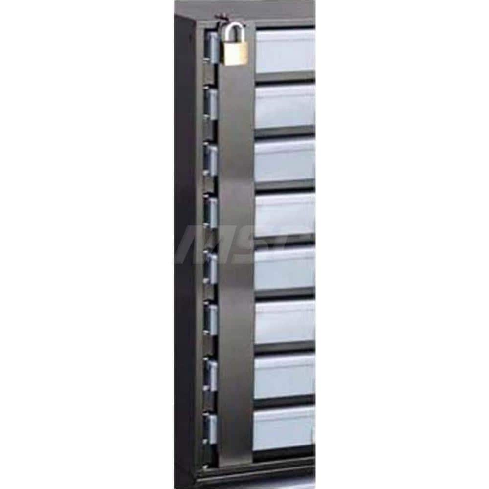Platt & LaBonia - Cabinet Components & Accessories; Type: Lock Bar System ; For Use With: 8DH-M Rack ; Color: Black ; Material: Steel ; Width (Inch): 2-5/8 ; Depth (Inch): 1/2 - Exact Tooling