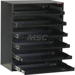 Platt & LaBonia - Small Parts Cabinets; Type: Slide Rack Cabinet w/ Drawers ; Number of Drawers: 6.000 ; Width (Inch): 20-1/2 ; Depth (Inch): 12-1/2 ; Height (Inch): 25 ; Frame Material: Steel - Exact Tooling
