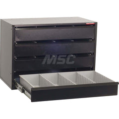 Platt & LaBonia - Small Parts Cabinets; Type: Slide Rack Cabinet w/ Drawers ; Number of Drawers: 4.000 ; Width (Inch): 20-1/2 ; Depth (Inch): 12-1/2 ; Height (Inch): 15 ; Frame Material: Steel - Exact Tooling