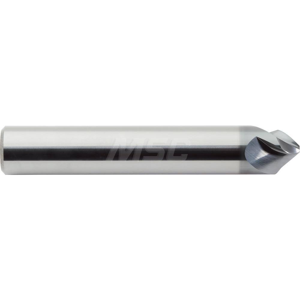 M.A. Ford - Chamfer Mills; Cutter Head Diameter (Inch): 3/16 ; Included Angle A: 90 ; Chamfer Mill Material: Solid Carbide ; Chamfer Mill Finish/Coating: AlCrN ; Overall Length (Inch): 2 ; Shank Diameter (Inch): 3/16 - Exact Tooling