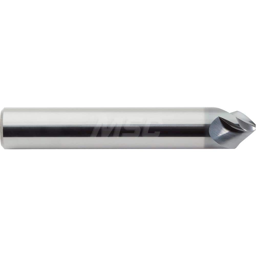 M.A. Ford - Chamfer Mills; Cutter Head Diameter (Inch): 1/8 ; Included Angle A: 90 ; Chamfer Mill Material: Solid Carbide ; Chamfer Mill Finish/Coating: AlCrN ; Overall Length (Inch): 1-1/2 ; Shank Diameter (Inch): 1/8 - Exact Tooling