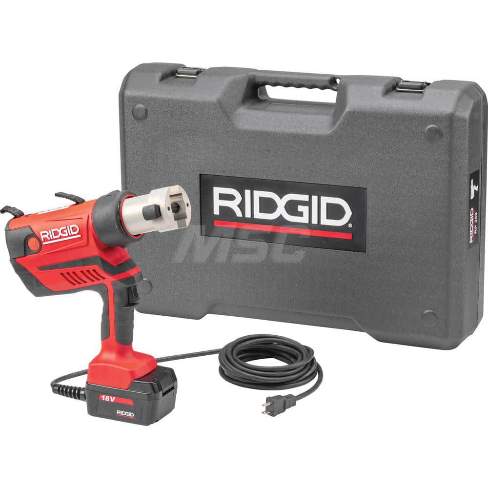 Ridgid - Benders, Crimpers & Pressers; Type: Presser ; Maximum Pipe Capacity (Inch): 4 ; Minimum Pipe Capacity: 1/2 (Inch); Overall Length (Inch): 11 ; Includes: RP 350 Press Tool; 120V AC Adapter; Carrying Case ; For Use With: Viega ProPress and MegaPre - Exact Tooling