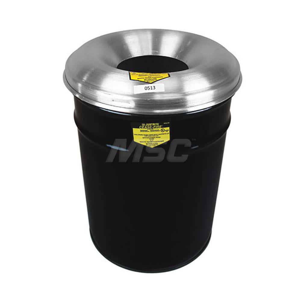 Justrite - Fire-Resistant Drums & Heads; Drum Capacity (Gal.): 15.00 ; Head Material: Aluminum ; Drum Material: Steel ; Outside Diameter (Inch): 15.125 ; Opening Diameter (Inch): 13.125 ; Height (Inch): 25.75 - Exact Tooling
