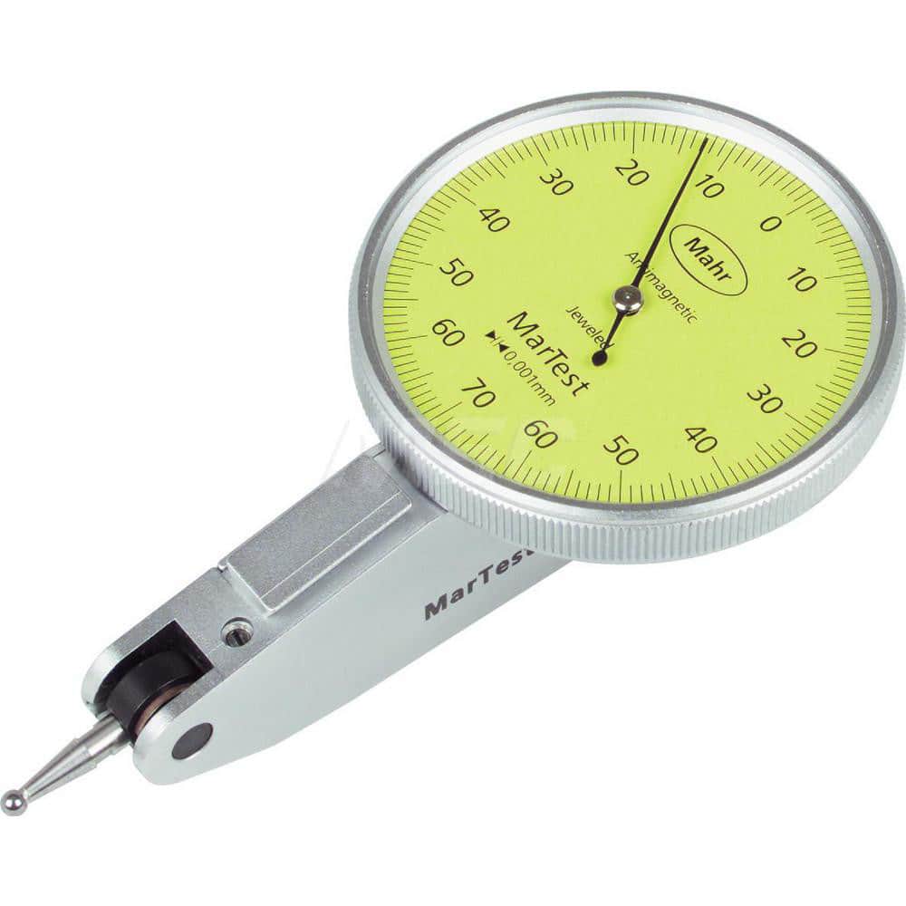 Mahr - Dial Test Indicators; Maximum Measurement (Decimal Inch): 0.0030 ; Maximum Measurement (mm): 0.07 ; Dial Graduation (Decimal Inch): 3.930000 ; Dial Graduation (mm): 0.0010 ; Dial Reading: 70-0-70 ; Dial Diameter (Inch): 1.5 - Exact Tooling