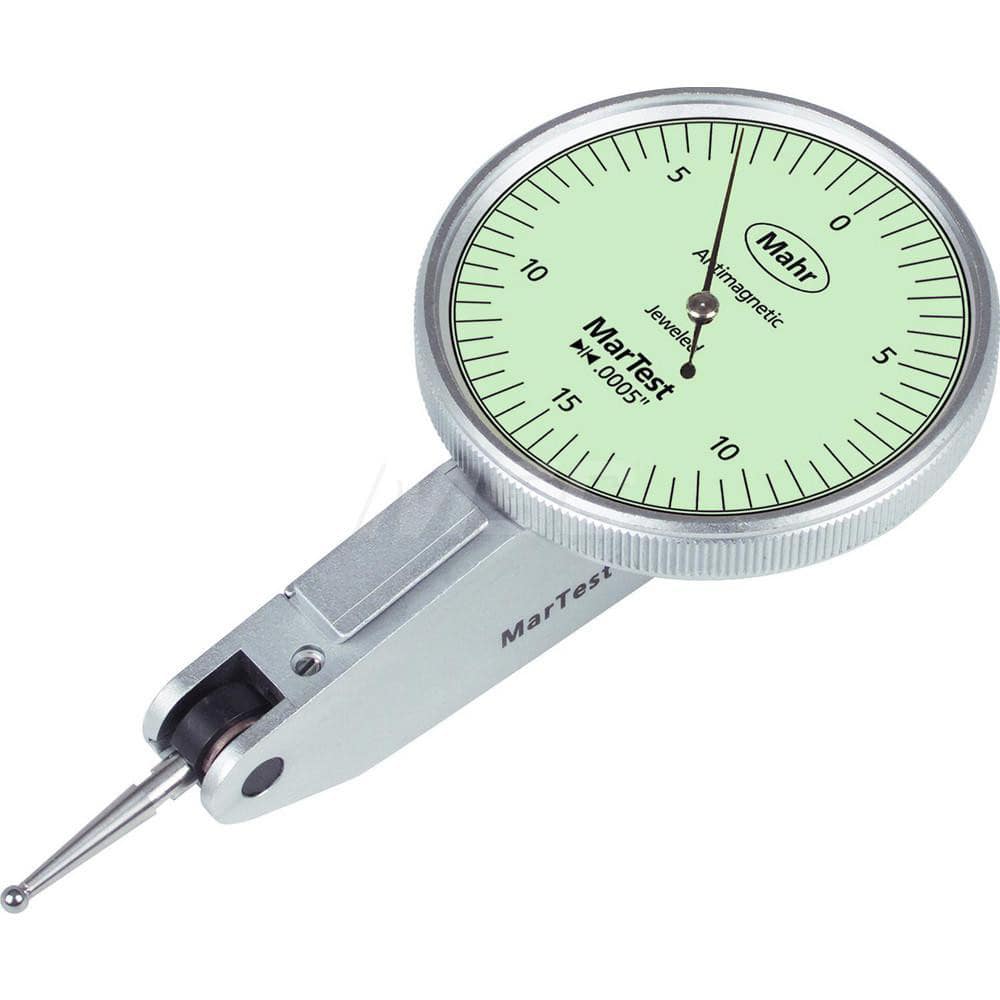 Mahr - Dial Test Indicators; Maximum Measurement (Decimal Inch): 0.0150 ; Maximum Measurement (mm): 0.40 ; Dial Graduation (Decimal Inch): 0.000500 ; Dial Graduation (mm): 0.0127 ; Dial Reading: 15-0-15 ; Dial Diameter (Inch): 1.1 - Exact Tooling