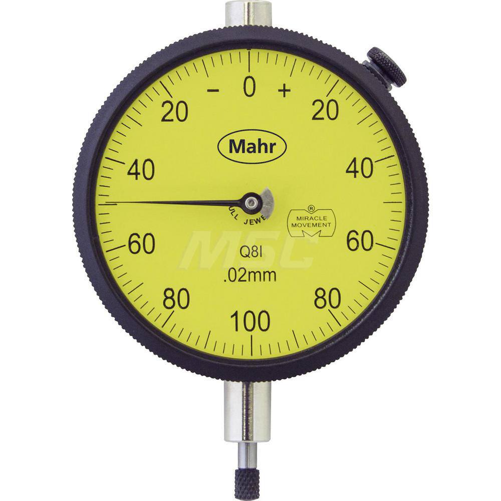Mahr - Dial Drop Indicators; Maximum Measurement (Inch): 0.05 ; Maximum Measurement (mm): 1.25 ; Dial Graduation (mm): 0.0050 ; Dial Graduation (Decimal Inch): 0.000200 ; Dial Reading: 0-50 ; Dial Diameter (mm): 70.00 - Exact Tooling
