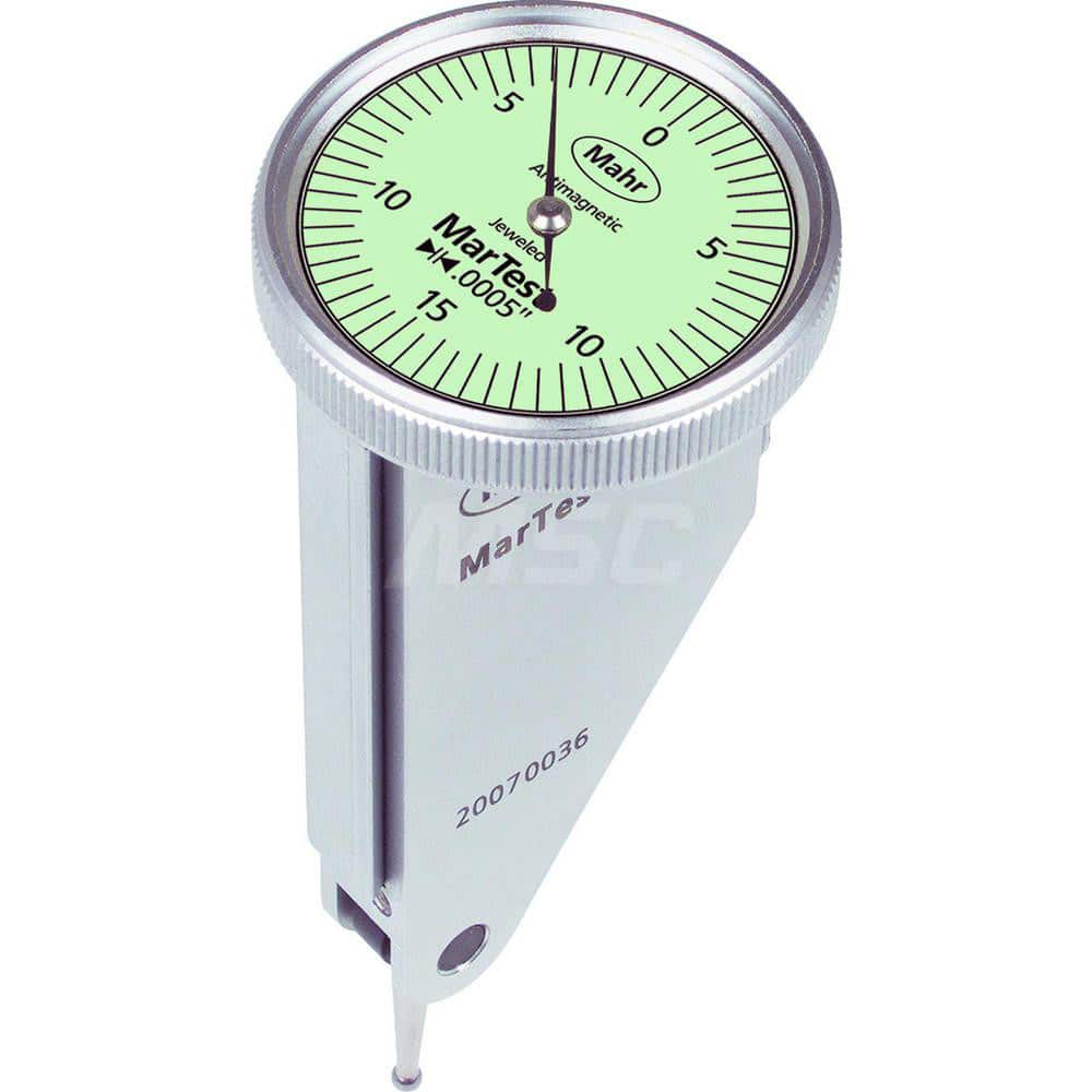 Mahr - Dial Test Indicators; Maximum Measurement (Decimal Inch): 0.0150 ; Maximum Measurement (mm): 0.03 ; Dial Graduation (Decimal Inch): 0.000500 ; Dial Graduation (mm): 0.0127 ; Dial Reading: 15-0-15 ; Dial Diameter (Inch): 1.2 - Exact Tooling