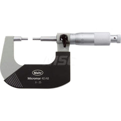 Mahr - Mechanical Outside Micrometers; Minimum Measurement (mm): 50 ; Minimum Measurement (Inch): 1.9680 ; Minimum Measurement (Decimal Inch): 1.9680 ; Maximum Measurement (mm): 75 ; Maximum Measurement (Inch): 2.95 ; Graduation (mm): 0.01 - Exact Tooling