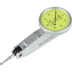 Mahr - Dial Test Indicators; Maximum Measurement (Decimal Inch): 0.0150 ; Maximum Measurement (mm): 0.40 ; Dial Graduation (Decimal Inch): 0.000400 ; Dial Graduation (mm): 0.0100 ; Dial Reading: 40-0-40 ; Dial Diameter (Inch): 1.1 - Exact Tooling