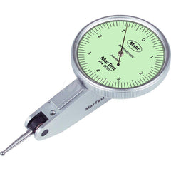 Mahr - Dial Test Indicators; Maximum Measurement (Decimal Inch): 0.0040 ; Maximum Measurement (mm): 0.10 ; Dial Graduation (Decimal Inch): 0.000100 ; Dial Graduation (mm): 0.0025 ; Dial Reading: 4-0-4 ; Dial Diameter (Inch): 1.5 - Exact Tooling