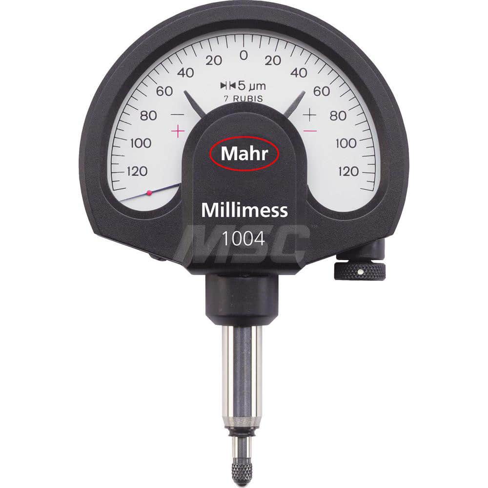 Mahr - Dial Comparator Gages; Dial Graduation (Decimal Inch): 0.001000 ; Dial Graduation (mm): 0.0500 ; Dial Graduation (micro m): 5.00 ; Accuracy (micro m): 3.5 (Ge); 4 (Gges); 3 (Gt) ; Accuracy (Decimal Inch): 0.0001 ; Maximum Measurement (Decimal Inch - Exact Tooling