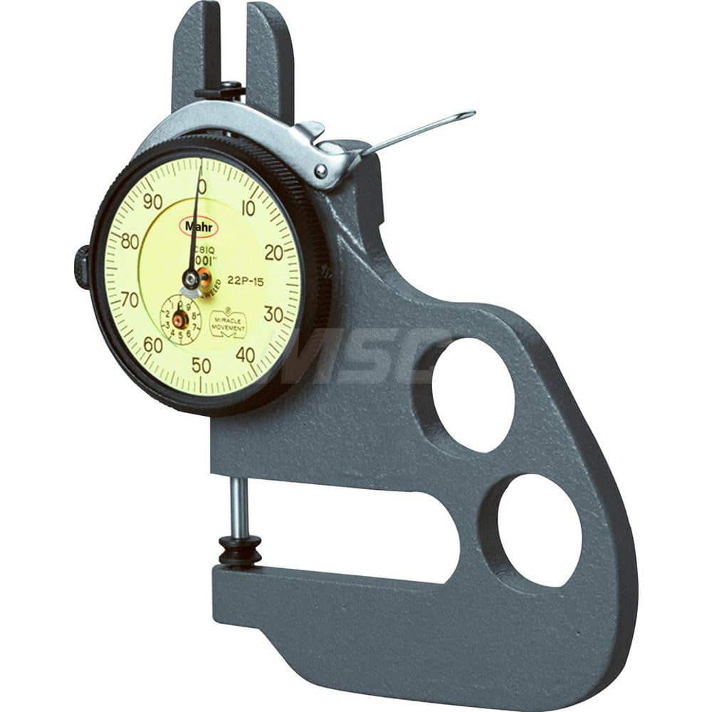 Mahr - Dial Thickness Gages; Minimum Measurement (Inch): 0 ; Minimum Measurement (mm): 0 ; Minimum Measurement (Decimal Inch): 0 ; Maximum Measurement (Inch): 0.5 ; Maximum Measurement (Decimal Inch): 0.5 ; Maximum Measurement (mm): 12.7 - Exact Tooling