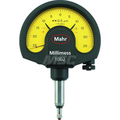 Mahr - Dial Comparator Gages; Dial Graduation (Decimal Inch): 0.000050 ; Dial Graduation (mm): 0.5000 ; Dial Graduation (micro m): 0.50 ; Accuracy (micro m): 0.5 (Ge); 0.6 (Gges); 0.4 (Gt) ; Accuracy (Decimal Inch): 0.00005 ; Maximum Measurement (Decimal - Exact Tooling