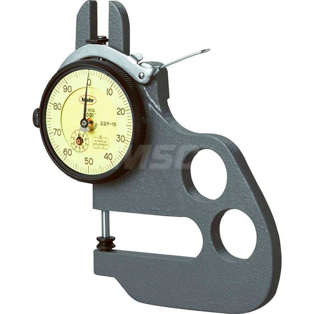 Mahr - Dial Thickness Gages; Minimum Measurement (Inch): 0 ; Minimum Measurement (mm): 0 ; Minimum Measurement (Decimal Inch): 0 ; Maximum Measurement (Inch): 10 ; Maximum Measurement (Decimal Inch): 10 ; Maximum Measurement (mm): 254.00 - Exact Tooling