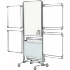 Ghent - Whiteboards & Magnetic Dry Erase Boards; Type: Porcelain on steel Magnetic marker board ; Height (Inch): 76-1/8 ; Width (Inch): 32-5/8 ; Material: Porcelain ; Included Accessories: (4) Markers; Eraser ; Depth (Inch): 21-3/8 - Exact Tooling