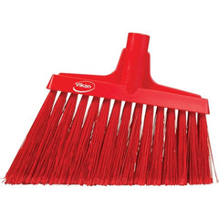 Vikan - 11-1/2" Wide, Red Polyester Bristles, Angled Broom - Flagged, Water Resistant - Exact Tooling