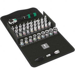 Wera - 42 Piece 1/4" Drive Ratchet Socket Set - Comes in Molded Pouch - Exact Tooling