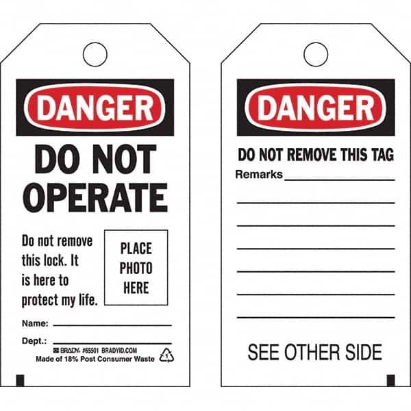 Brady - Safety & Facility Tags Message Type: Lockout Tag Header: DANGER - Exact Tooling