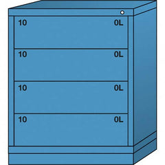 Lyon - 4 Drawer, Standard Mid-Range - Single Drawer Access Cabinet - Steel, 30" Wide x 28-1/4" Deep x 37-15/79" High, Wedgewood Blue - Exact Tooling