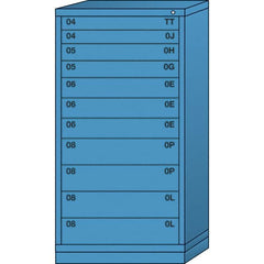 Lyon - 11 Drawer, Standard Eye-Level - Multiple Drawer Access Cabinet - Steel, 30" Wide x 28-1/4" Deep x 59-1/4" High, Wedgewood Blue - Exact Tooling