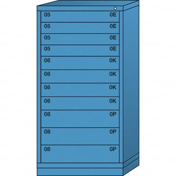 Lyon - 11 Drawer, Standard Eye-Level - Multiple Drawer Access Cabinet - Steel, 30" Wide x 28-1/4" Deep x 59-1/4" High, Wedgewood Blue - Exact Tooling
