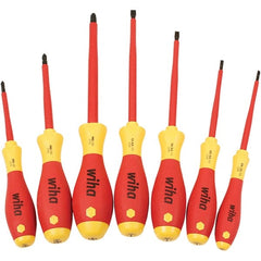 Wiha - Screwdriver Sets Screwdriver Types Included: Insulated Slotted; Phillips; Square Number of Pieces: 7 - Exact Tooling