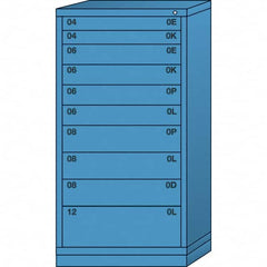 Lyon - 10 Drawer, Standard Eye-Level - Multiple Drawer Access Cabinet - Steel, 30" Wide x 28-1/4" Deep x 59-1/4" High, Wedgewood Blue - Exact Tooling
