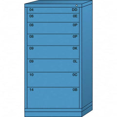 Lyon - 8 Drawer, Standard Eye-Level - Multiple Drawer Access Cabinet - Steel, 30" Wide x 28-1/4" Deep x 59-1/4" High, Wedgewood Blue - Exact Tooling