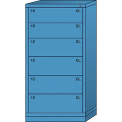 Lyon - 6 Drawer, Standard Eye-Level - Single Drawer Access Cabinet - Steel, 30" Wide x 28-1/4" Deep x 59-1/4" High, Wedgewood Blue - Exact Tooling