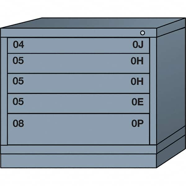 Lyon - 5 Drawer, Standard Desk Height - Single Drawer Access Cabinet - Steel, 30" Wide x 28-1/4" Deep x 26-7/8" High, Dove Gray - Exact Tooling