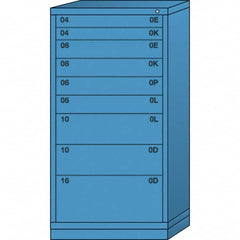 Lyon - 9 Drawer, Standard Eye-Level - Multiple Drawer Access Cabinet - Steel, 30" Wide x 28-1/4" Deep x 59-1/4" High, Wedgewood Blue - Exact Tooling