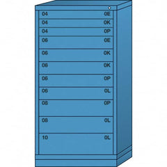 Lyon - 11 Drawer, Standard Eye-Level - Multiple Drawer Access Cabinet - Steel, 30" Wide x 28-1/4" Deep x 59-1/4" High, Wedgewood Blue - Exact Tooling