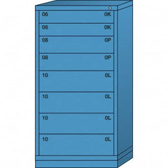 Lyon - 8 Drawer, Standard Eye-Level - Multiple Drawer Access Cabinet - Steel, 30" Wide x 28-1/4" Deep x 59-1/4" High, Wedgewood Blue - Exact Tooling