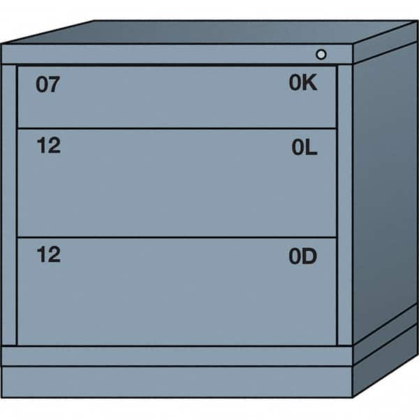 Lyon - 3 Drawer, Standard Table Height - Single Drawer Access Cabinet - Steel, 30" Wide x 28-1/4" Deep x 30-1/8" High, Dove Gray - Exact Tooling