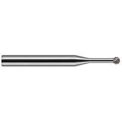 Harvey Tool - 3mm Cut Diam, 1/8" Shank Diam, Solid Carbide Double Cut Sphere Burr - Exact Tooling