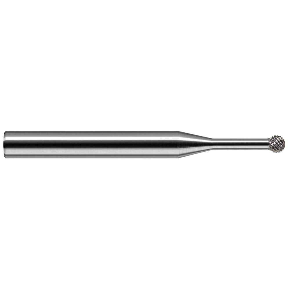 Harvey Tool - 5/64" Cut Diam, 1/8" Shank Diam, Solid Carbide Double Cut Sphere Burr - Exact Tooling