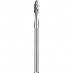 SGS Pro - 1/8" Cut Diam, 1/8" Shank Diam, Tungsten Carbide Double Cut Flame Burr - Exact Tooling