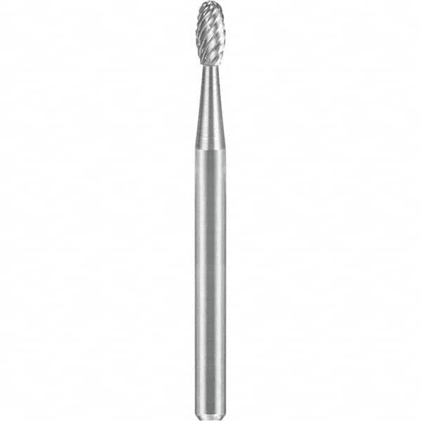 SGS Pro - 1/8" Cut Diam, 1/8" Shank Diam, Tungsten Carbide Double Cut Oval Burr - Exact Tooling