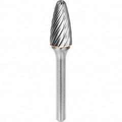 SGS Pro - 3/8" Cut Diam, 1/4" Shank Diam, Tungsten Carbide Inox Cut Ball Nose Tree Burr - Exact Tooling