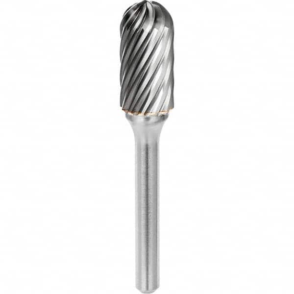 SGS Pro - 5/16" Cut Diam, 1/4" Shank Diam, Tungsten Carbide Inox Cut Ball Nose Cylinder Burr - Exact Tooling