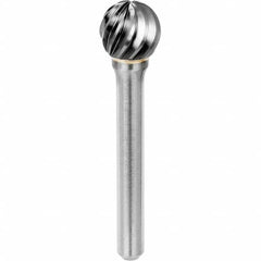 SGS Pro - 5/16" Cut Diam, 1/4" Shank Diam, Tungsten Carbide Inox Cut Ball Burr - Exact Tooling