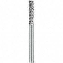 SGS Pro - 1/8" Cut Diam, 1/8" Shank Diam, Tungsten Carbide Double Cut Cylinder Burr - Exact Tooling