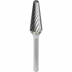 SGS Pro - 5/16" Cut Diam, 1/4" Shank Diam, Tungsten Carbide Inox Cut Ball Nose Cone Burr - Exact Tooling