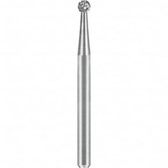 SGS Pro - 1/8" Cut Diam, 1/8" Shank Diam, Tungsten Carbide Double Cut Ball Burr - Exact Tooling
