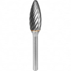 SGS Pro - 5/16" Cut Diam, 1/4" Shank Diam, Tungsten Carbide Inox Cut Flame Burr - Exact Tooling